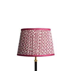 Pooky 30cm straight empire lampshade in crimson chevrons with crimson tape