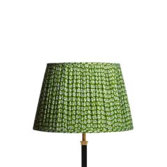 Pooky 35cm straight empire gathered lampshade in green block printed cotton