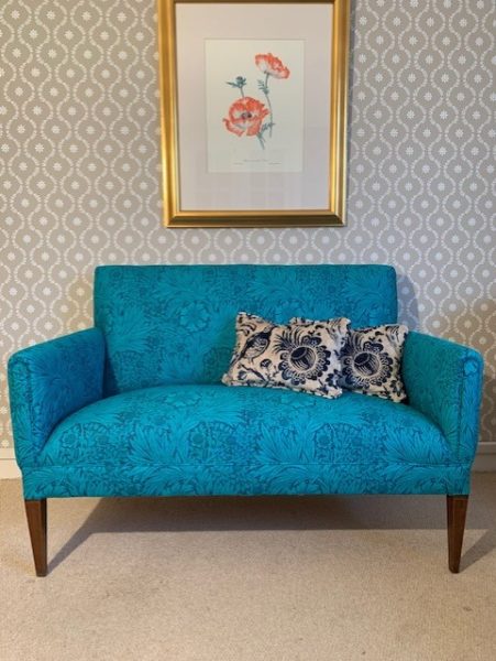 Antique sofa navy turquoise