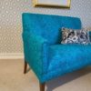 Antique sofa navy turquoise side